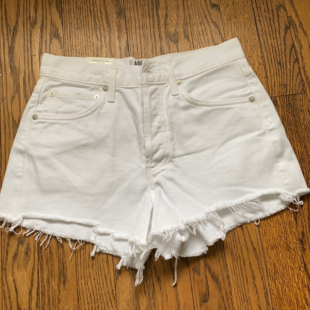 NWT Agolde Parker Shorts - White 27
